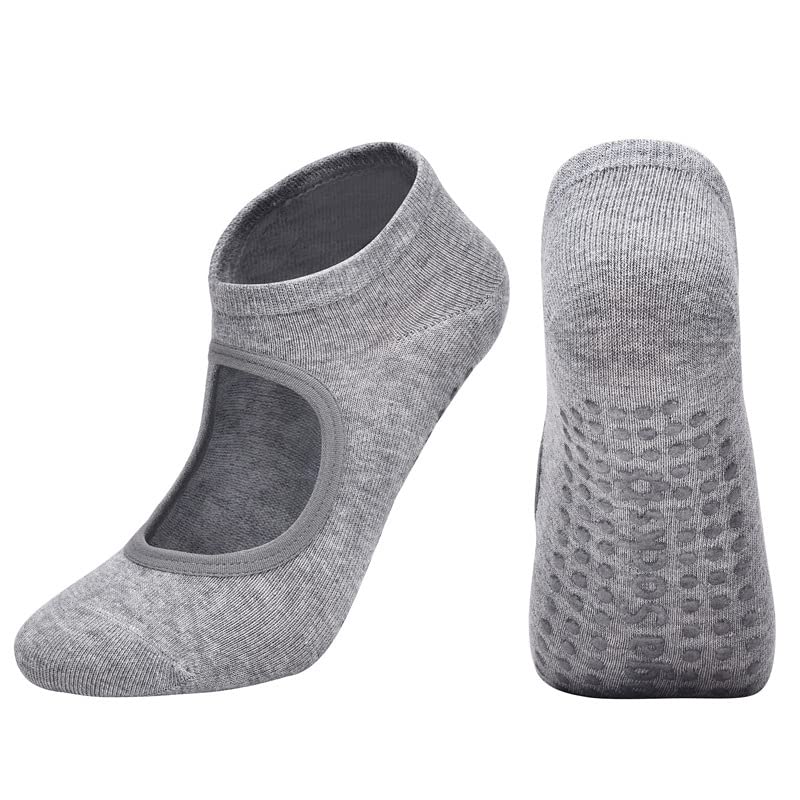 Image of Women Non Slip Grip Ankle Socks with Anti-Skid Soles Cushioned for Elderly, Yoga, Pilates, Ballet, Hospital, Home, Walking