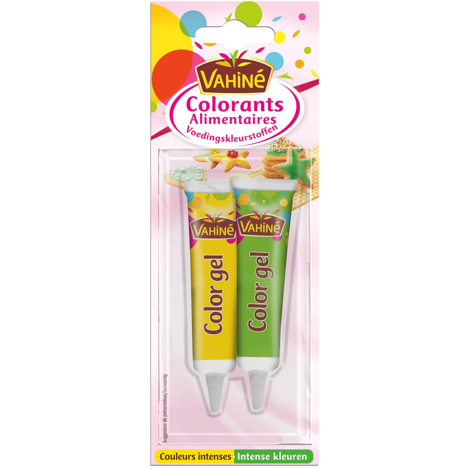 VAHINE Colorants Alimentaires Jaune et Vert en Gel 2x10g pour Pâtisserie Artisanale, Couleurs Intenses, Format Pratique - Lot de 3