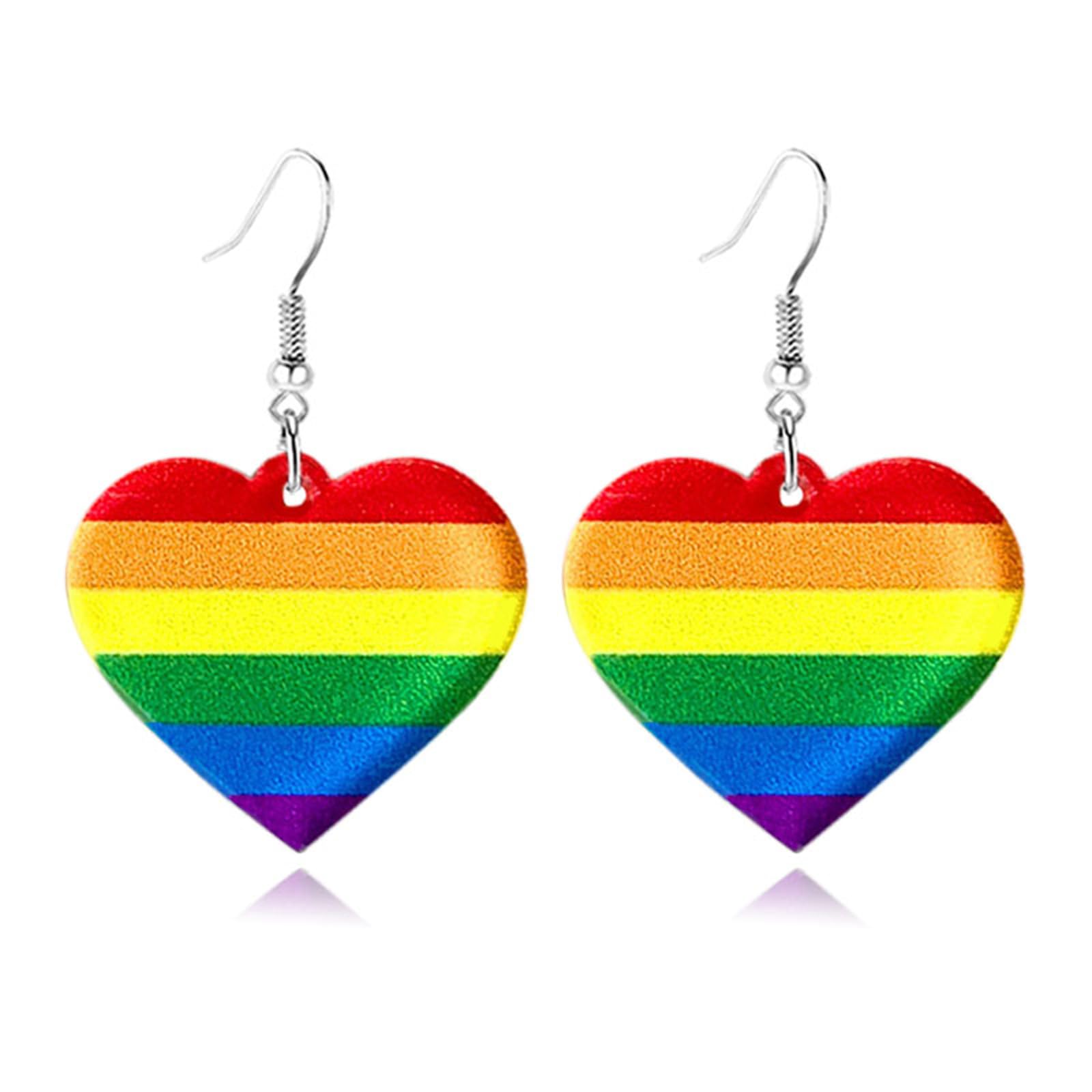 Colorful Acrylic Rainbow Earrings for Women Rainbow Gnome Earrings Cute Weird Earrings Funny Rainbows Ice Cream Ghost Mushroom Frog Dangle Earrings