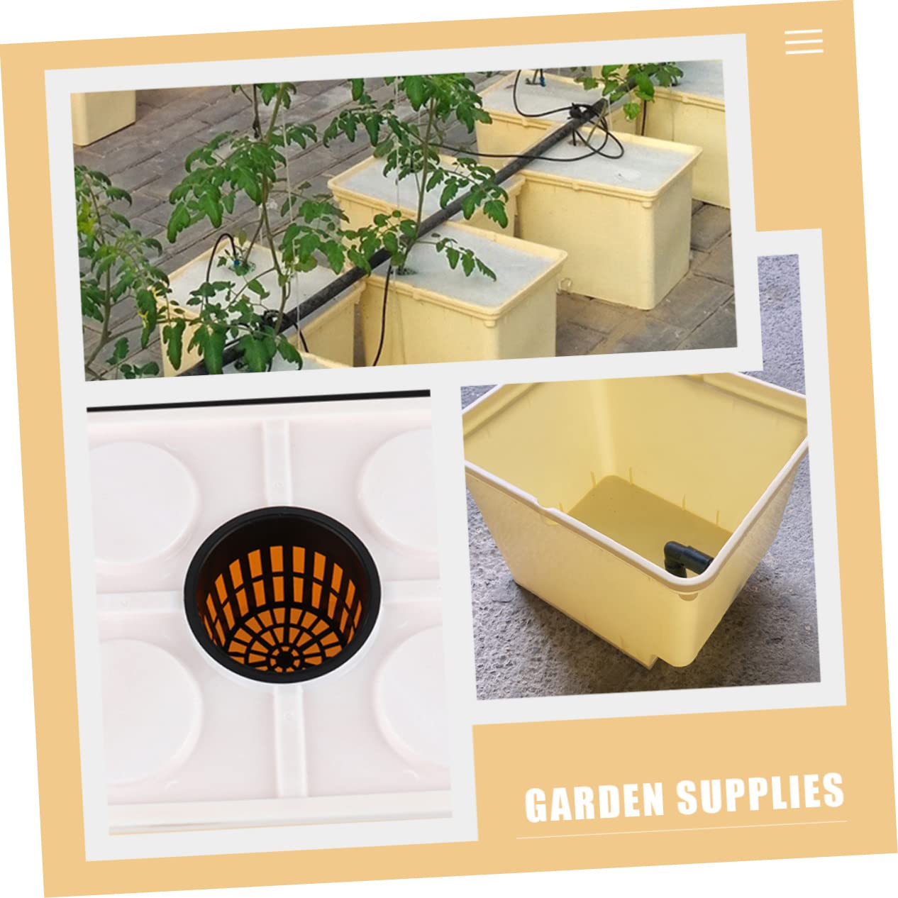TOYANDONA Secchio per Coltivazione Fuori Suolo in Pp Beige Design Semplice, Resistente al Calore e Anti-invecchiamento, per Orto Domestico e Piante da Fiore
