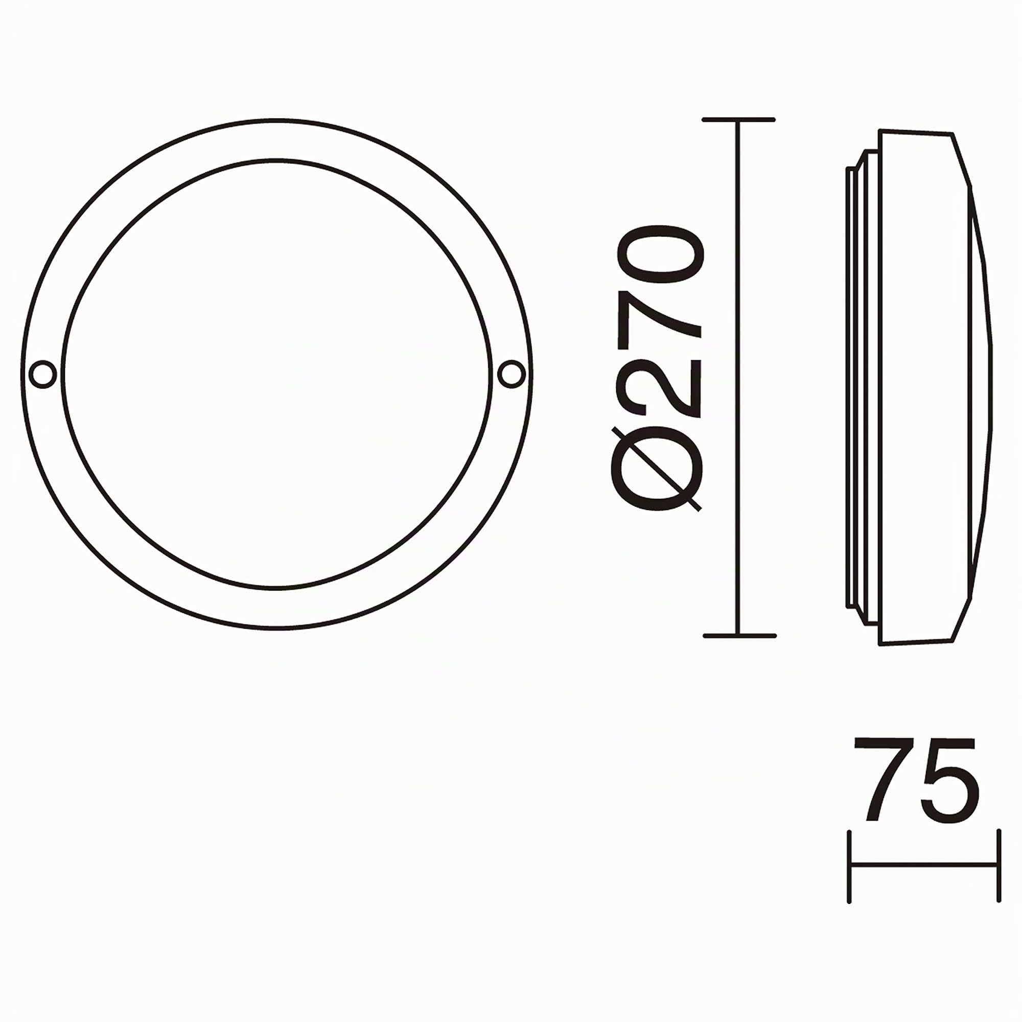 Applique da parete o soffitto rotondo PAMPERO bianco portalampada E27 esterno IP65 (Diam.27cm) Applique circolare bianco per balconi, verande e terrazze…