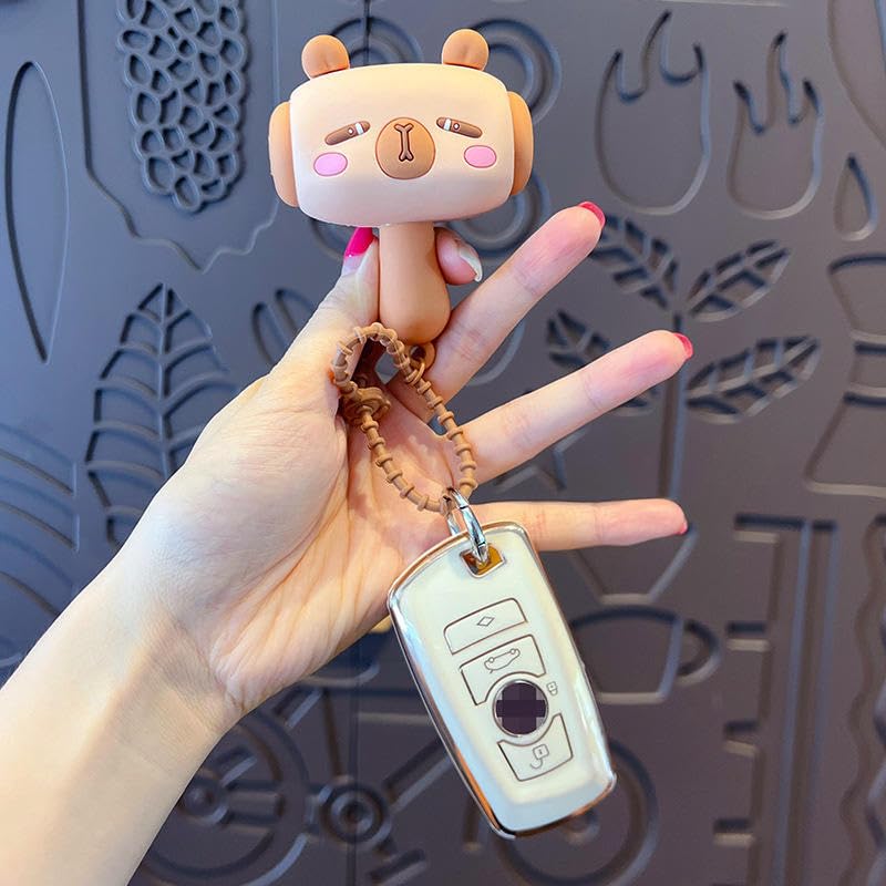 Image of SAJANI Cute Cartoon Hammer Choo Choo Keychain With Sound For Kids, Shake Left Right Musical Beep Hammer Toy, Soft Grip Cartoon Handheld Sensory Keychain For Babies & Toddlers