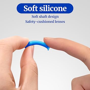 Blue Soft Silicone Contact Lens Tool, Easy Insertion and Removal Plunger for Soft & Hard Lenses, Multifunctional Portable Applicator and Remover, Essential Contact Lens Care Accessories and Supplies.