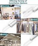 Lumière LED WNSNOU avec prise, 1,4 pi 1900LM 5000K Lumière LED utilitaire pour atelier, 16W IP66 et tube LED connectable, lumière de cabinet avec interrupteur ON/OFF, lumière de plafond et de placard pour atelier...