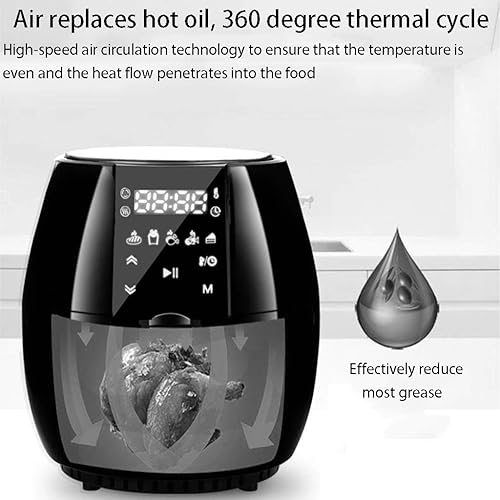 Miniatura 9 de ZYCSKTL Freidora de aire eléctrica, freidora eléctrica inteligente de aire, freidora eléctrica automática sin humo para el hogar, freidora