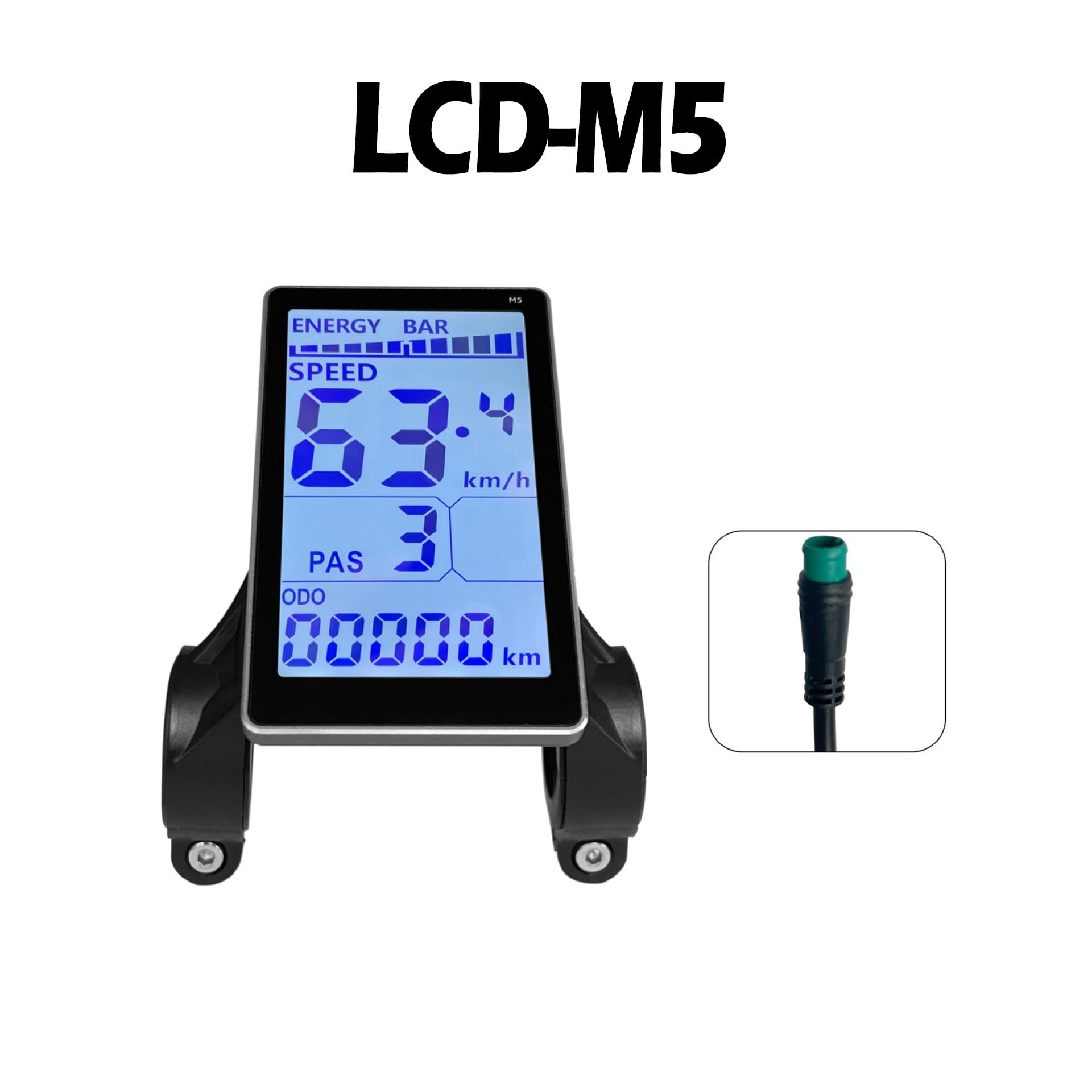 Pantalla para Ebike, Pantalla De Bicicleta Eléctrica M5 con Cable, Velocímetro