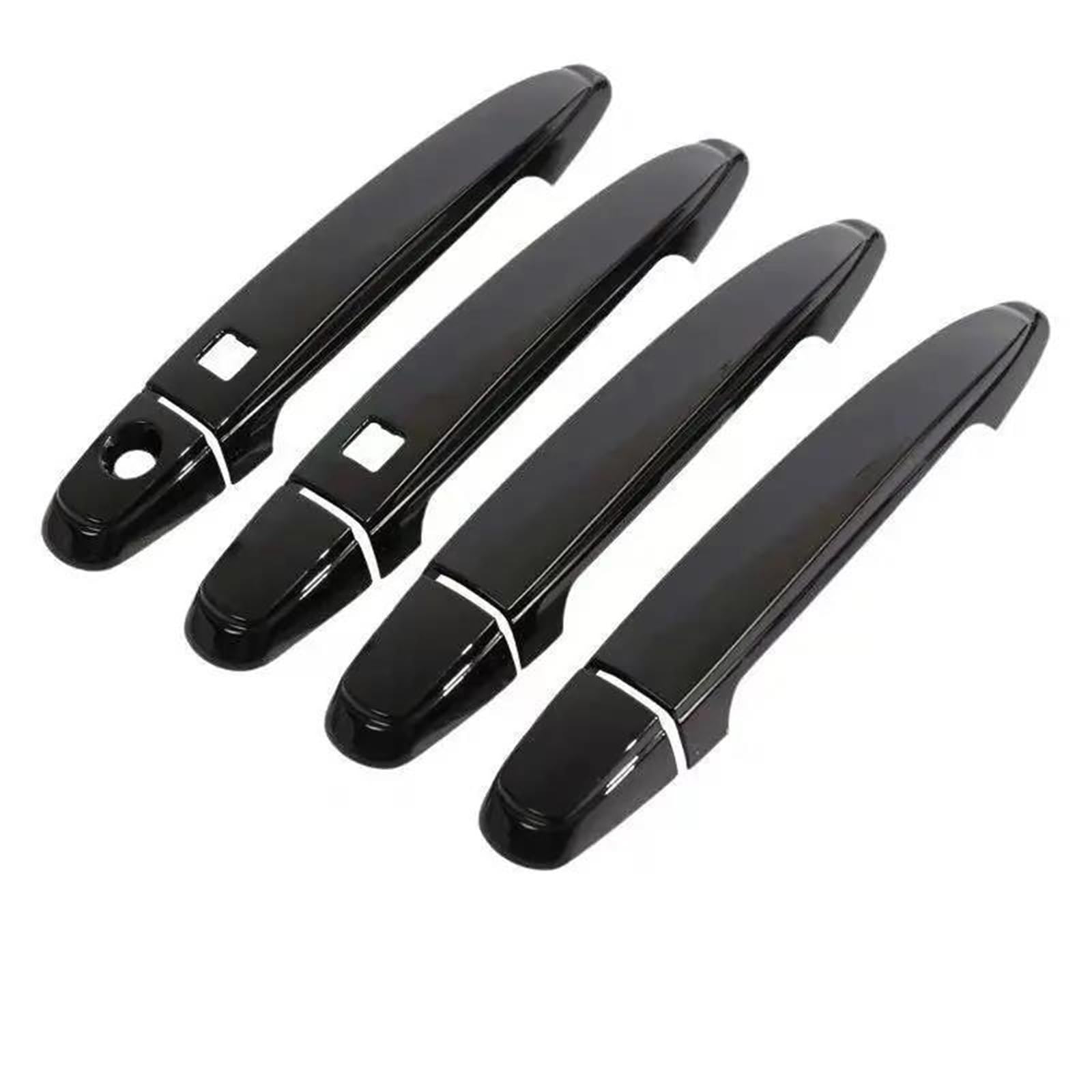 YYTEMD Car Door Handle Cover Trim Overlays Styling Accessories for Toyota for Harrier 2003-2009 Chrome(Black 2 Buttons)