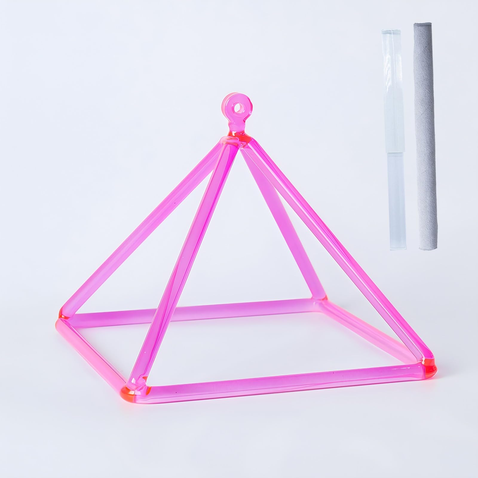 Piramide di Cristallo Sonoro, Quarzo Rosa Trasparente, Strumento Musicale Curativo per La Meditazione E La Guarigione Attraverso Il Suono. Accessori per La Meditazi,6 inch