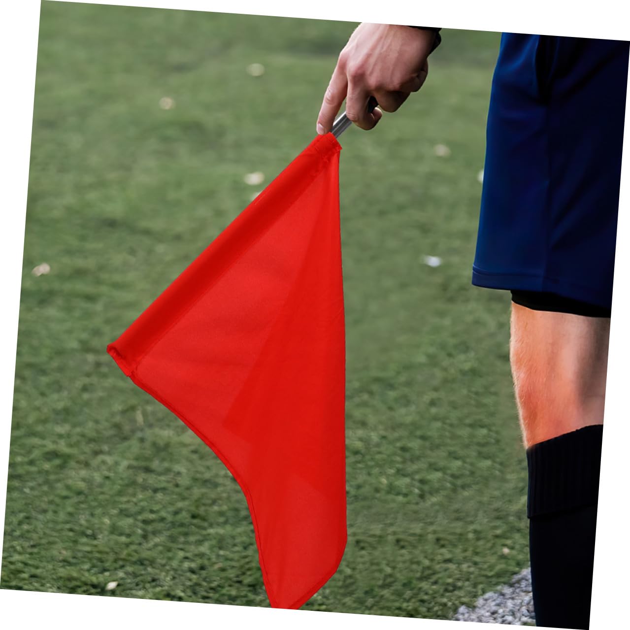 Mipcase Banderas De Árbitro Acero Inoxidable Con Mango Antideslizante Para Señalización Deportiva De Fútbol Y Atletismo Rojo 3 Piezas X 4
