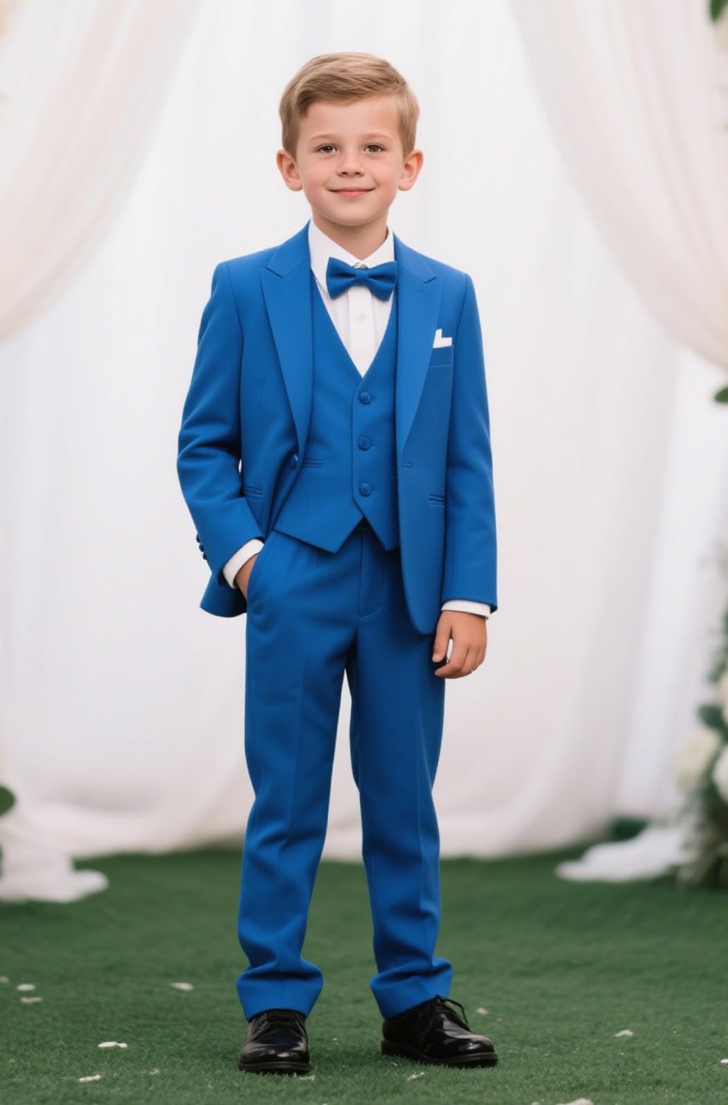 Jungenanzug, Smoking, formelle Seite, 3-teilig, für Hochzeit, Abschlussball, einfarbig, 3–16 Jahre