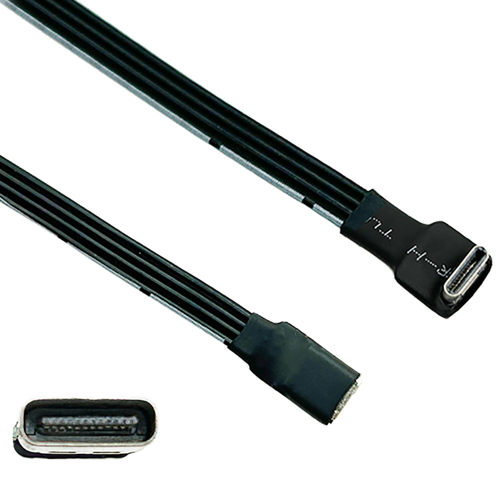 Bhfyob Men's Elbow Usb C To Usb C Fe Extension Cable 90 Degree Ribbon Flat Usb C Cable 18W Charging Data Transfer 480Mbps