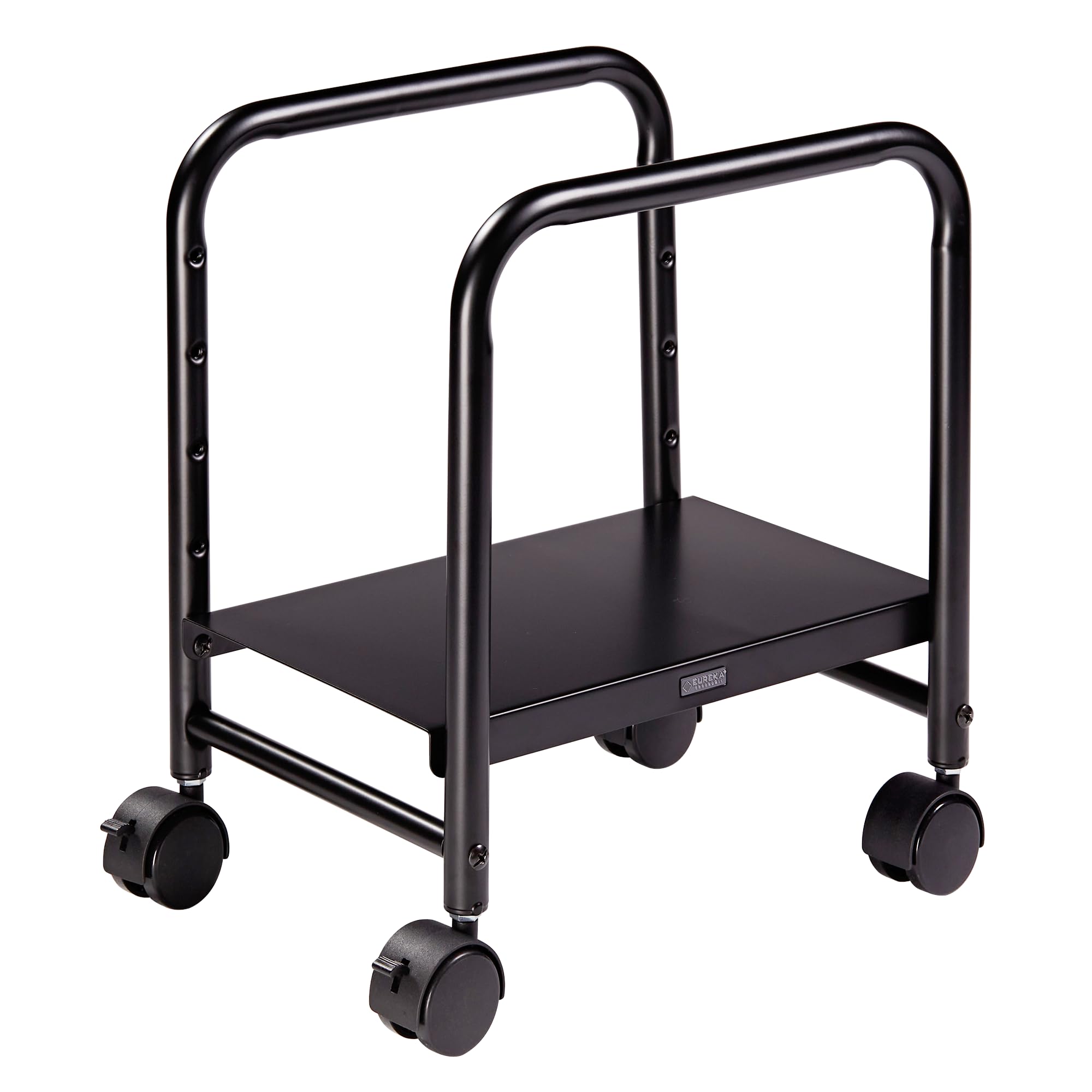 EUREKA ERGONOMIC Support PC Hauteur Réglable Chariot Informatique Mobile Support pour Unité Centrale Ordinateur avec 4 Roulettes pour Bureau Assis Debout Noir