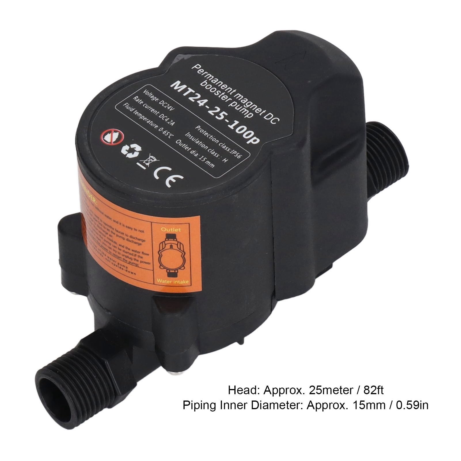 24V DC Pompe à pression de surpression d'eau, pompe de douche à faible bruit entièrement automatique pour domestique