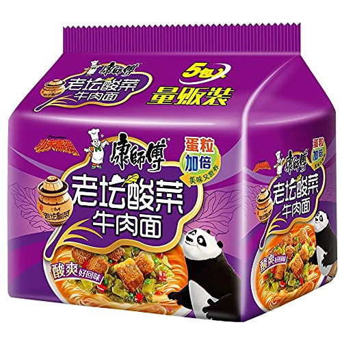 TUDOU Kangshifu instant noodles Laotan pickled cabbage noodles instant noodles 100gbag X5 bags åº·å¸ˆå‚… æ–¹ä¾¿é¢ è€å›é…¸èœé¢ æ³¡é¢100gè¢‹X5è¢‹