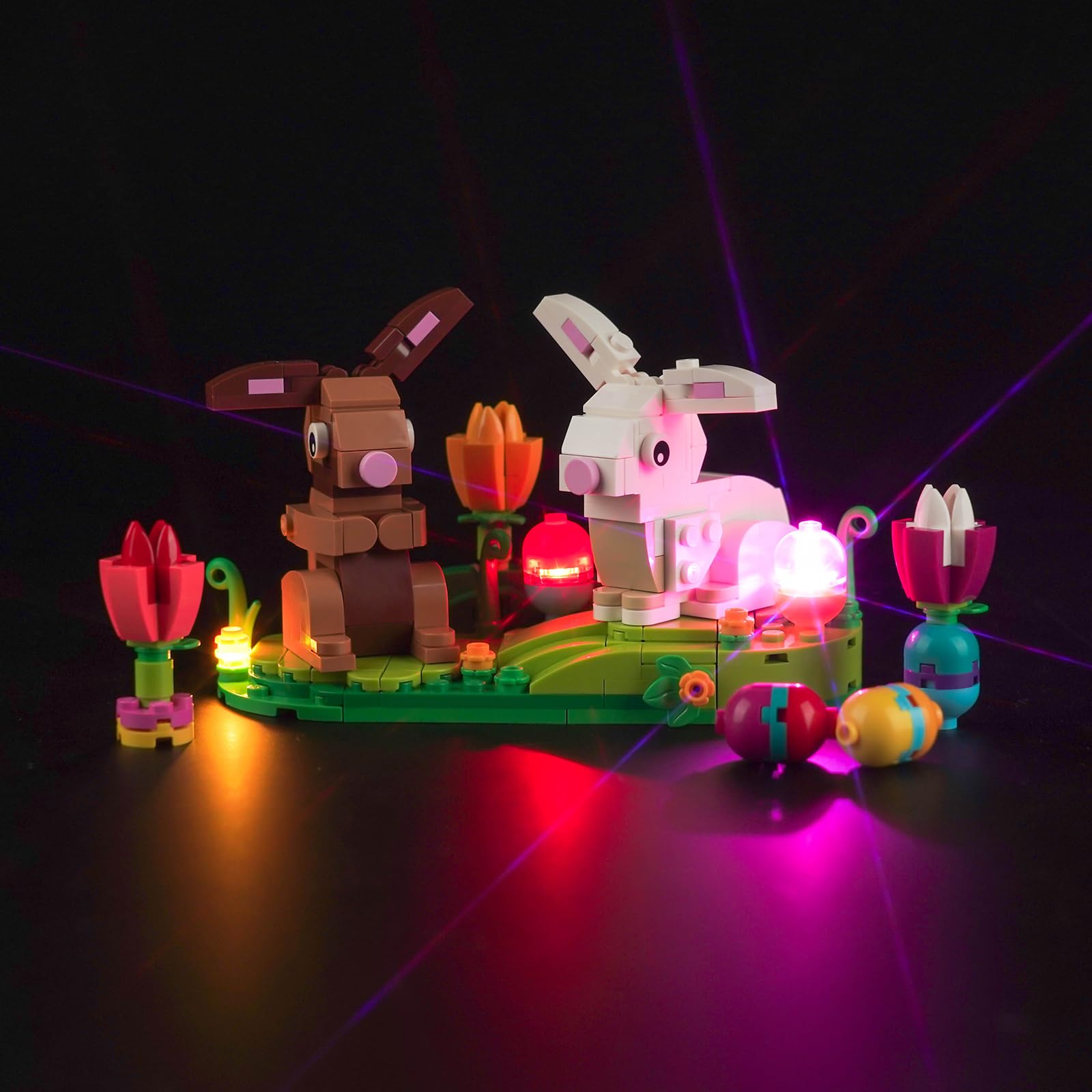 BrickBling Juego de Luces LED para exhibición de Conejos de Pascua Lego 40523 (no Lego), Juego de iluminación Decorativa para exhibición de Conejos de Pascua Lego, DE02-40523-P61901 — view 6