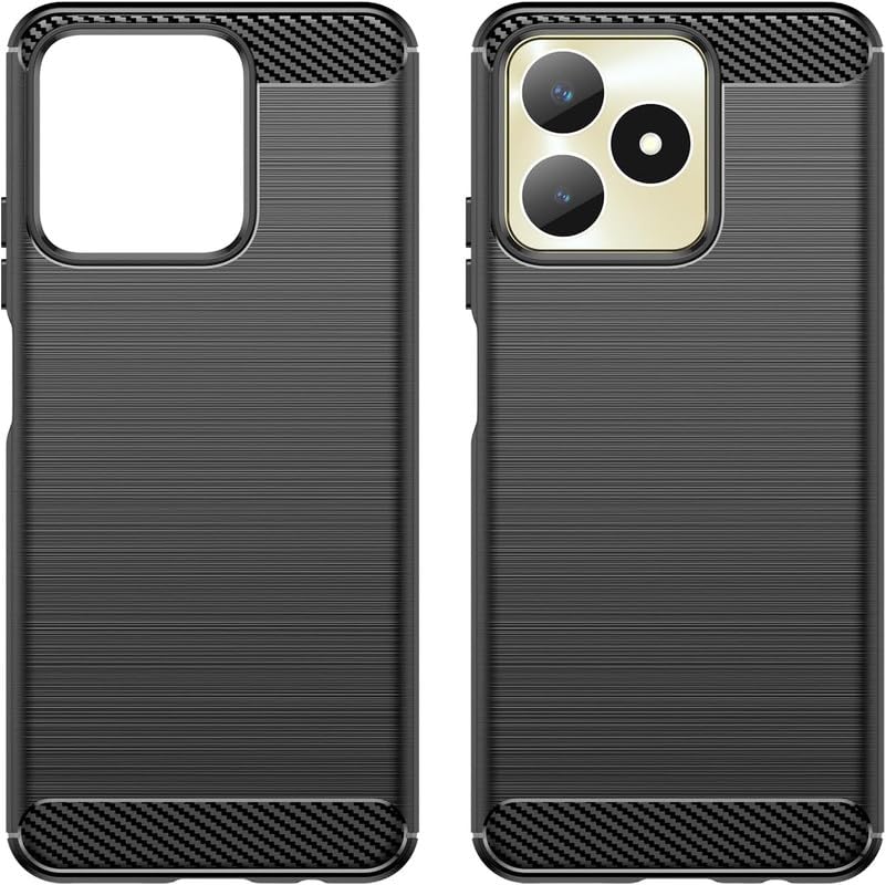 Image of NPRC Hybrid Ultra Slim Protective Case TPU Non-Slip Carbon Fiber Texture Shockproof Case Cover for Realme GT 7 PRO - Black