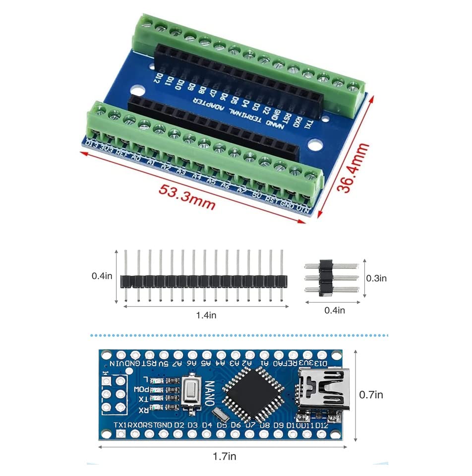 DUBEUYEW Nano Controller Terminal Adapter Expansion Board Nano IO ...