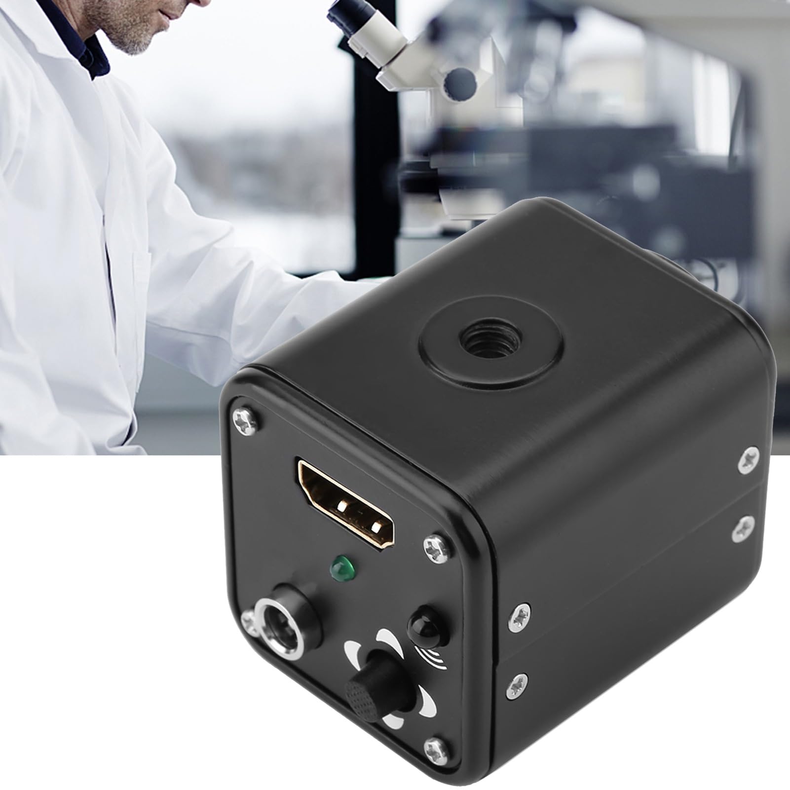 Akozon Microscopio Cámaras industriales HD 1080p HDMI 1/3 "60F / S Cámara para microscopio de Video Industrial Lente C-Mount(EU)