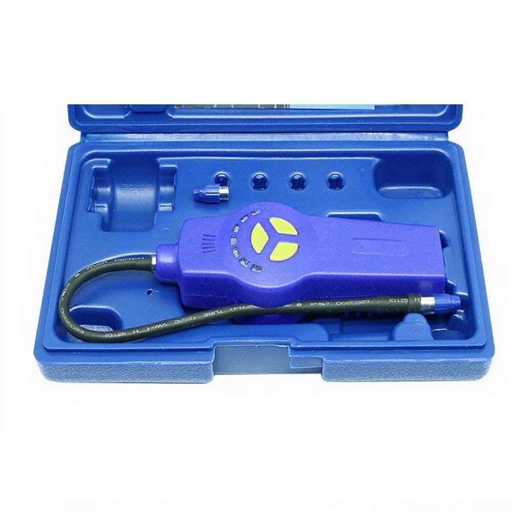 Detector de fugas DSA-200 - Detector de halógeno para aire acondicionado HVAC, probador de gas automotriz con 5 niveles de sensibilidad, alarma LED, detecta R12 R22 R134a, azul