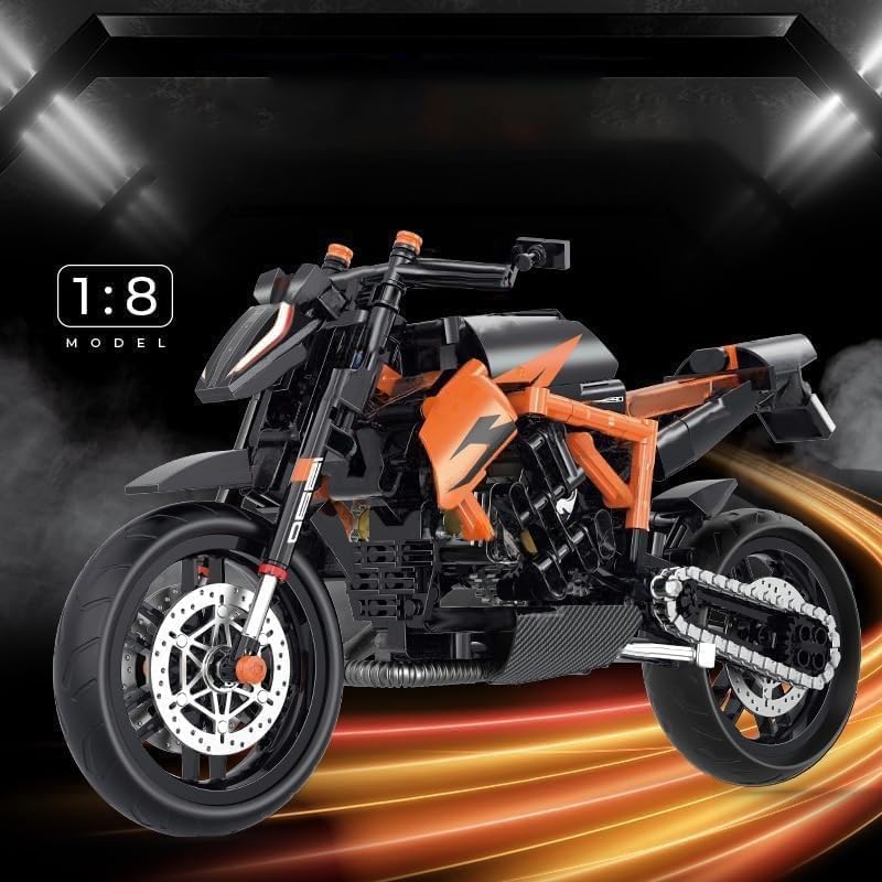 KeKeDuo Tecnica Moto Blocchi di costruzione Supermoto, 579 mattoncini da costruzione tecnica da corsa Superbike, kit di modellismo compatibile con altre marche