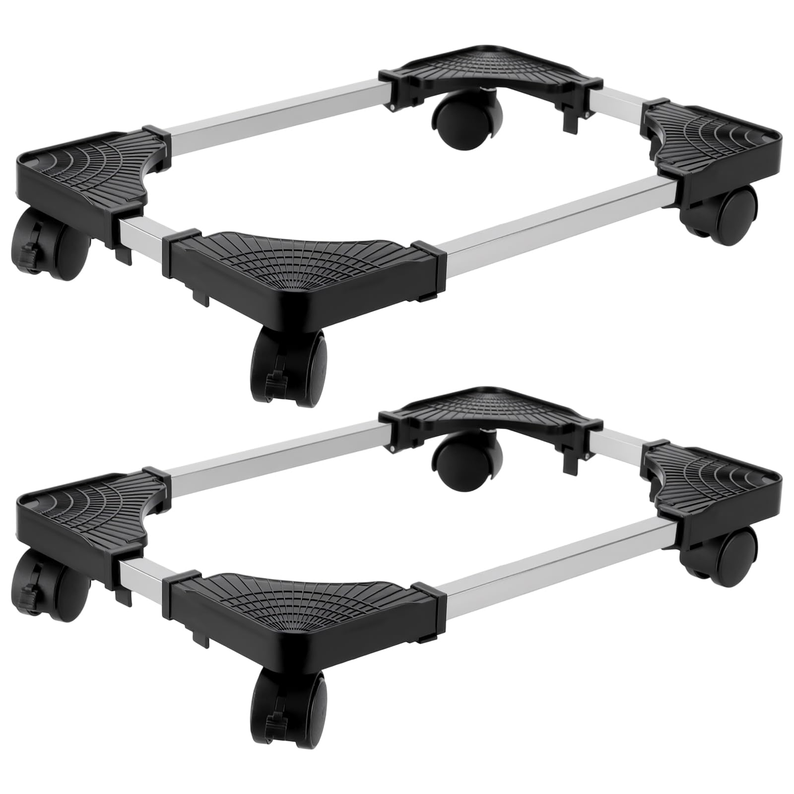 2 Stück PC Ständer mit Rollen, verstellbarer Computer CPU Desktop Ständer mit 4 feststellbaren Lenkrollen, PC Stand für PC Tower, Höhenverstellbare 22-35cm und 42-55cm
