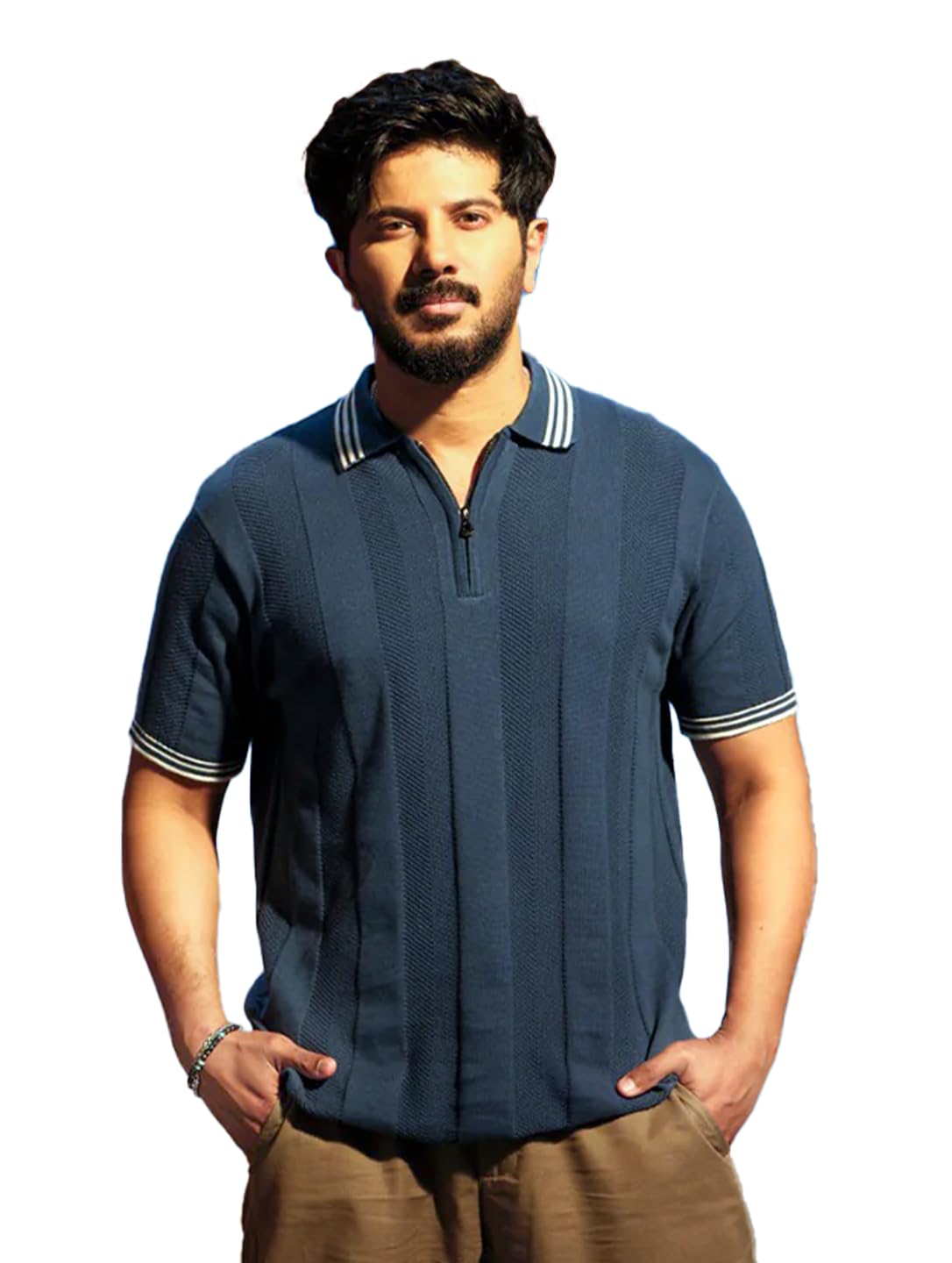 otto Men's Sky Blue Stripes Polo T-Shirt | Relaxed Fit | Men's Polo T-Shirt-picture-20