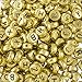 Souarts Mixed Acrylic Plastic Oblate Shape Alphabet Letter Loose Beads 7x7mm Pack of 1000pcs (Gold)