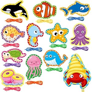 Omlisca Karty do Sznurowania Zwierząt Morskich 12szt