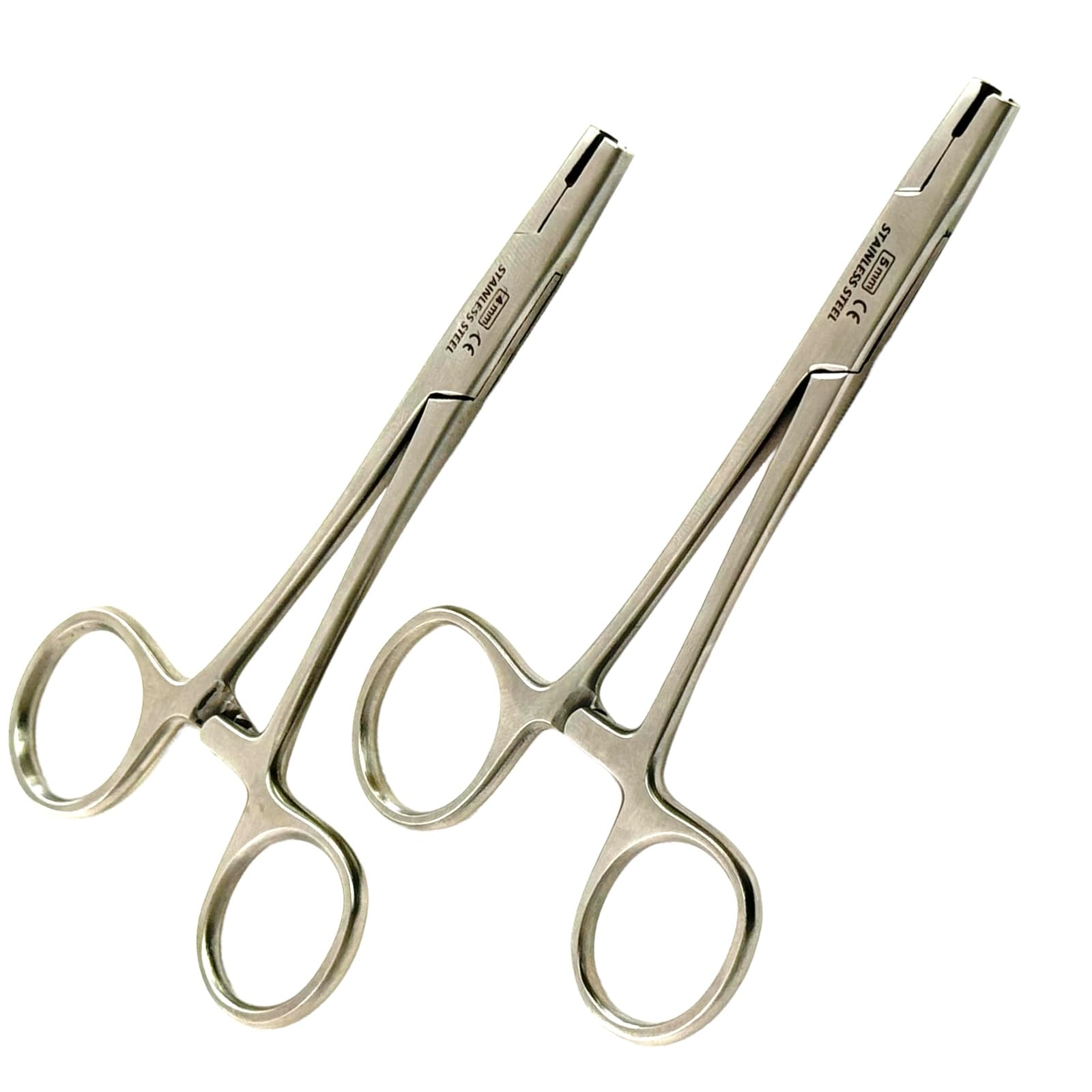 Dermal Anchor Tube Hemostat Forceps for Dermal Tops Anchor Holder Piercing Tools (4mm + 5mm Jaws) Dermal Tops - Stainless Steel