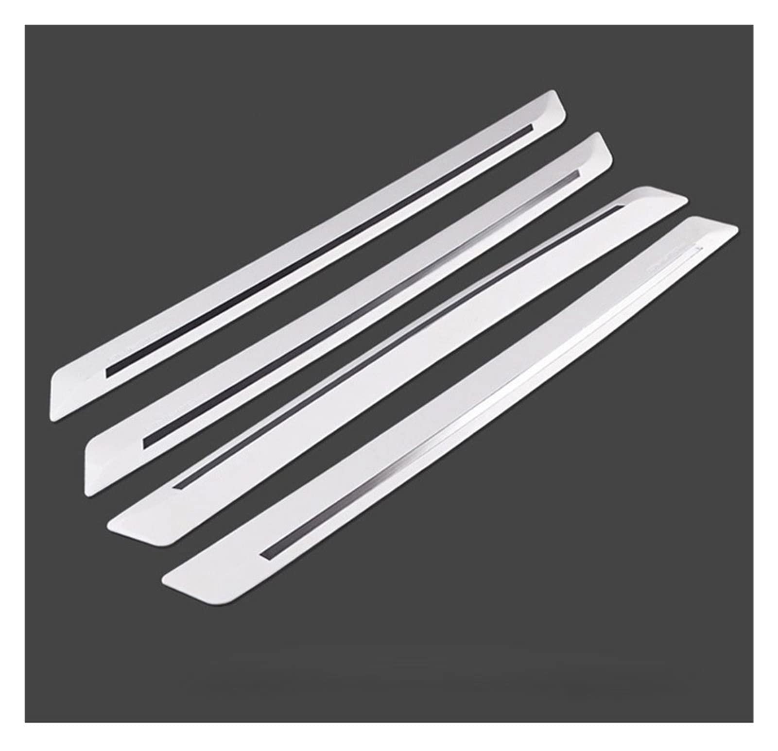 Miter Lot de 4 bandes de protection en silicone pour pare-chocs avant et arrière de voiture - 44,7 x 3,1 cm - Noir - Universel - Couleur : blanc