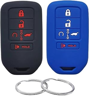 Silicone Rubber Key Fob Cover Compatible with 2015-2021 Honda Accord CR-V Civic Insight Passport Pilot ACJ932HK1310A KR5V2X A2C92005700 A2C81642600 216J-HK1310A HK1310A