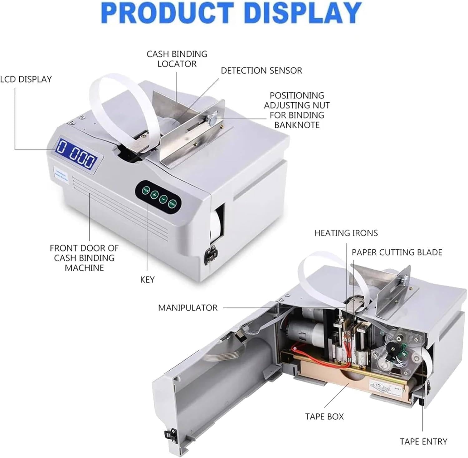 Macchina automatica per legare piccole banconote, strumento intelligente per legare banconote, strumento per legare valute, regolazione con schermo LCD per finanza e cassieri