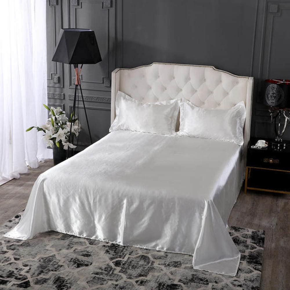 Drap plat en satin pour parure de lit double et des nuits fraîches