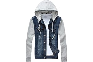 Men's Denim Jean Hoodie: Casual Slim Fit