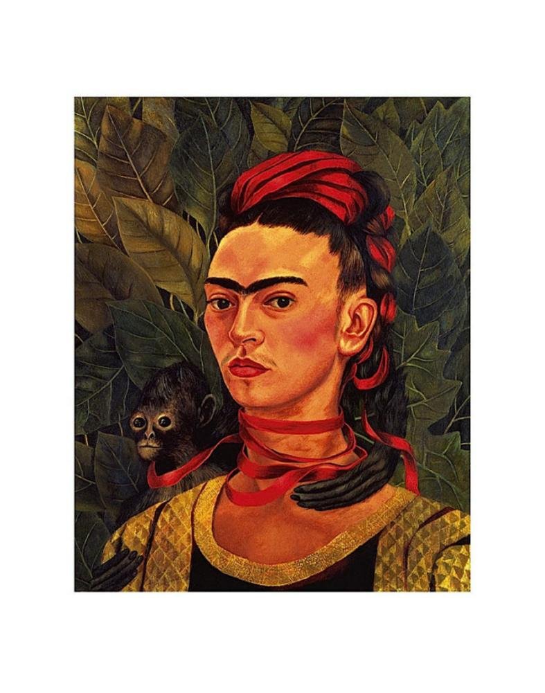 Frida Kahlo Autorretrato Con Mono Y Perico 1942 Frida Kahlo Poster