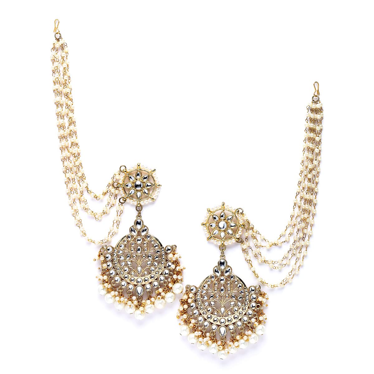 See full amazon price history chart for Karatcart Gold Plated Pearl Beaded Kundan Kaanchain Earrings for Women Karatcart Gold Plated Pearl Beaded Kundan Kaanchain Earrings for Women (B0BG19B5ST) Amazon Price History, Amazon Price Tracker