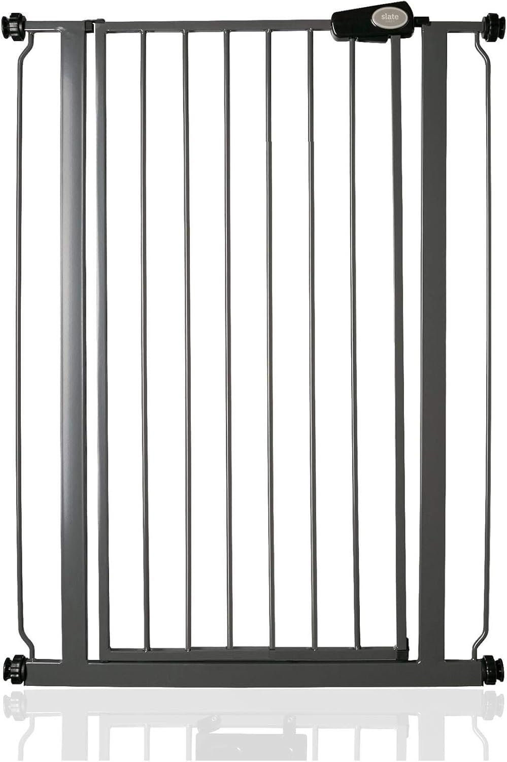 Safetots Extra Tall Metal Safety Gate Pressure Fit, 81.4cm - 89cm, Slate Grey, 104cm in Height, Extra Tall Stair Gate, Tall Baby Gate, Easy Installation