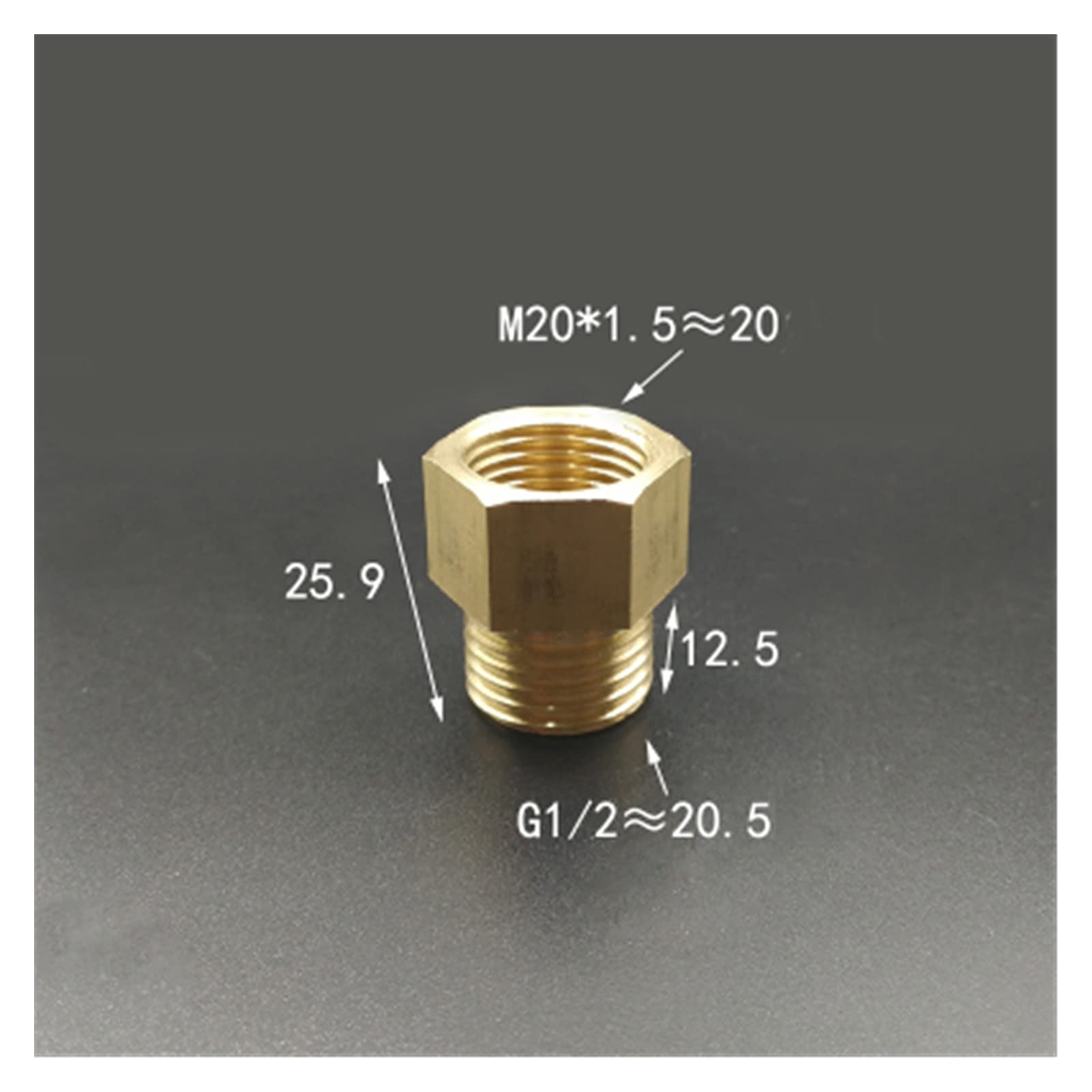 Raccords de tuyauterie M20 * 1.5 filetage femelle x 1/2" BSP Connexion de filetage mâle Connecteur de raccord de tuyau en laiton pour gage de pression raccord gaz