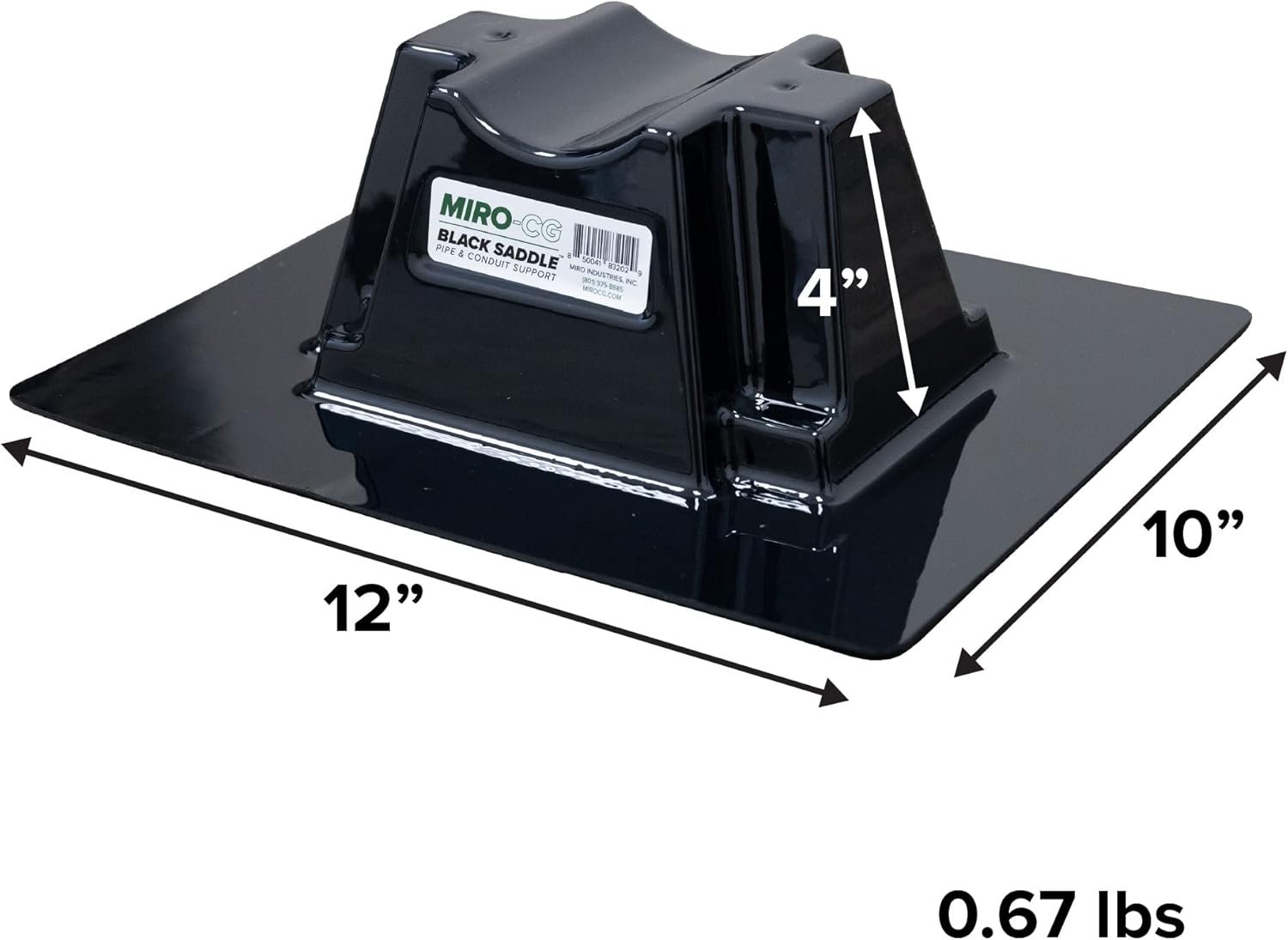 6-Pack Black Saddle Rooftop Pipe Support - Made in USA Pipe Support Stand for up to 3.5" Pipes - Tested to Withstand up to 2000 lbs - Weather-Resistant Polycarbonate Roof Blocks for Conduit