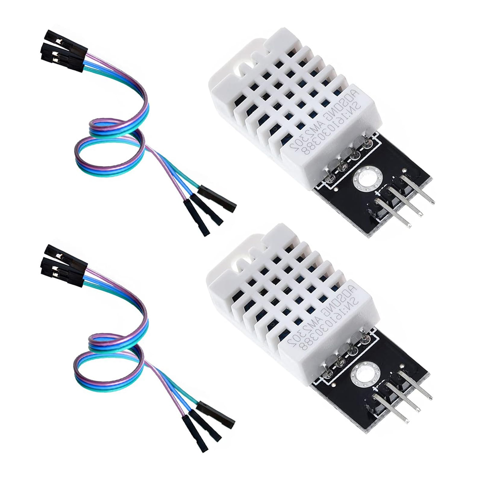 2-Pack Replacement Sensors for DHT22/AM2302 Digital Temperature and Humidity Sensor Modules, Fit for SHT11 and SHT15, Ideal for Arduino Electronic Practice and DIY
