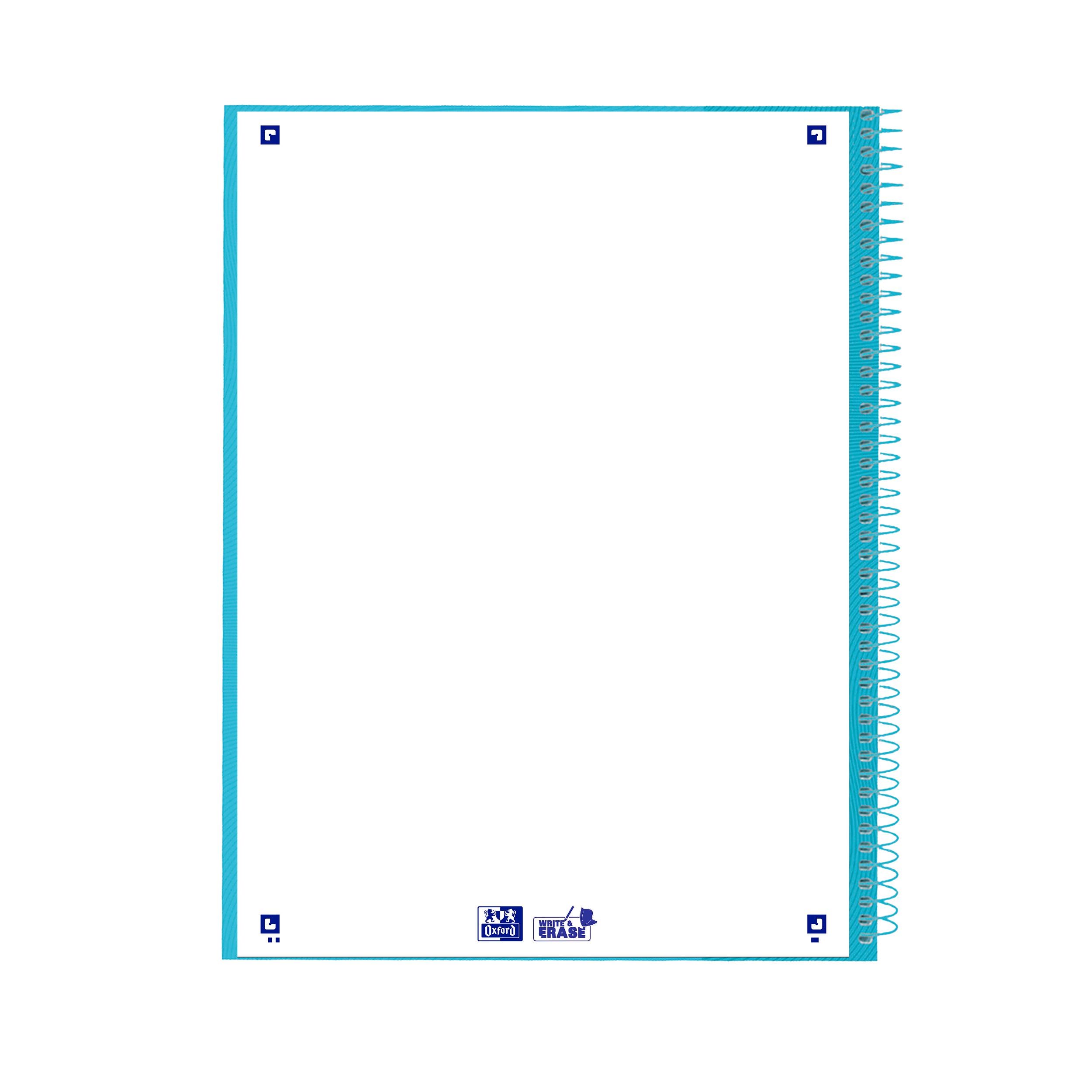Oxford cuaderno Europeanbook 1 touch, microperforado, tapa extradura, espiral, a4+, cuadrícula 5x5, color azul pastel