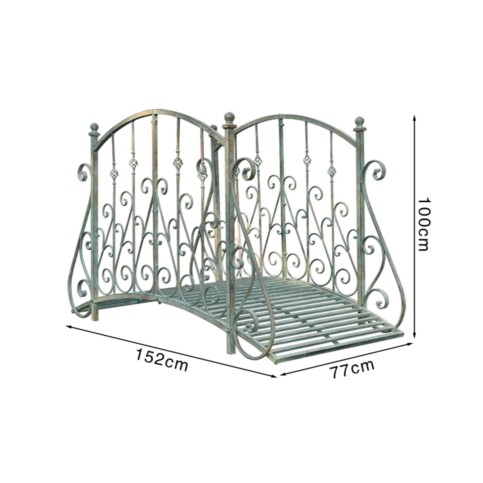 Ponte ad arco in metallo per giardino, ideale per esterni e paesaggi | Ponte ad arco decorativo per giardino, prato e vialetto, facile da montare