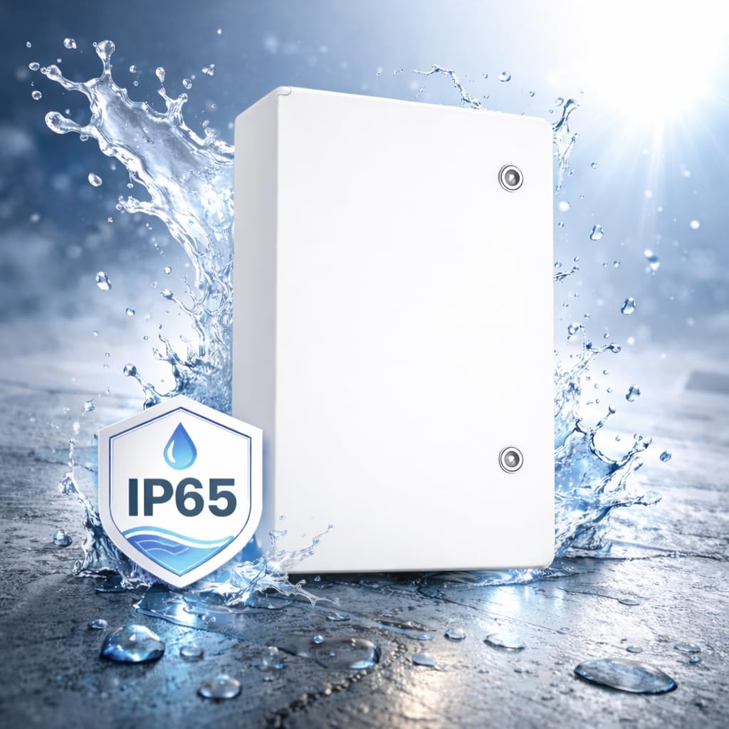 Armario Eléctrico Estanco 600x400x200 IP65 IK08 ABS con Puerta Opaca Gris y Placa de Montaje Galvanizada Incluida
