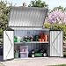 Aoxun Metall-Gartenschuppen 4x2 Fuß mit öffnbarer Front- & Deckeltür, verzinkter Stahl-Werkzeugschrank inkl. abnehmbarem Regal, wetterfest für Hof & Garage, Schwarz