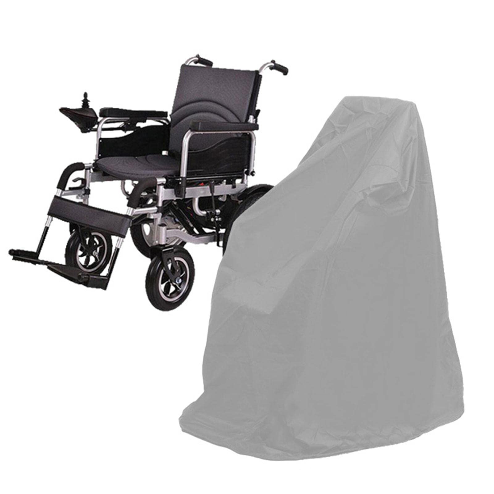 Funda para Silla de Ruedas Protector para Silla Eléctrica Impermeable Resistente Al Polvo Oxford Cierre con Cordón Ayuda Ligera Adecuada para, 100x75x100cm Gris