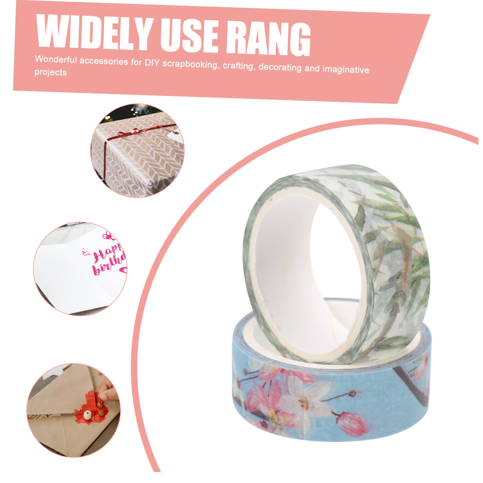 NUOBESTY 60rollen Floral Washi Tape Dekorative Klebebänder Für Scrapbooking Journaling Und Bastelprojekte Romantische Herz-designs Einfach Zu Verwenden Tragbar Und Vielseitig