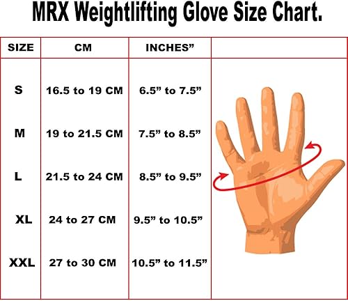 Miniatura 2 de MRX - Guantes de levantamiento de pesas con correa de muñeca de 18 pulgadas de largo, para gimnasio, entrenamiento, ejercicio y fitness
