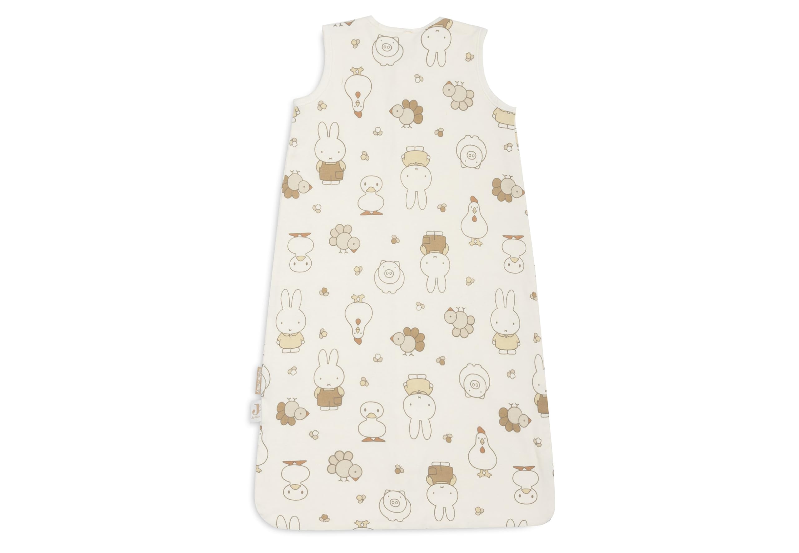 Jollein Gigoteuse bébé en jersey - 110 cm - Miffy Family Farm - 100% coton - 0,5 TOG - gigoteuse d’été - avec fermeture éclair - certifiée OEKO-TEX