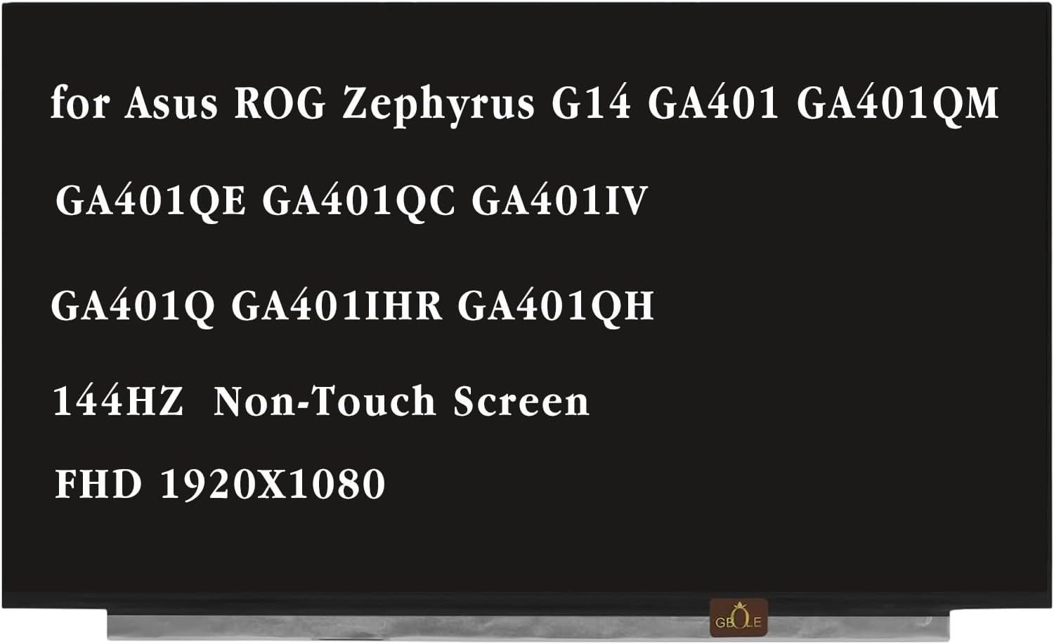 Compatible with Asus ROG Zephyrus G14 GA401 GA401QM GA401QE GA401QC GA401I GA401Q GA401IHR LM140LF1F-02 LM140LF1F02 LCD Screen Display Replacement Panel 144Hz FHD 1920X1080 Non-Touch