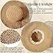 Womens Straw Beach Sun Hats, Foldable Packable Floppy Handmade Crochet Hats for Women,Large Summer Vacation Wide Brim Bow Hat, Khaki
